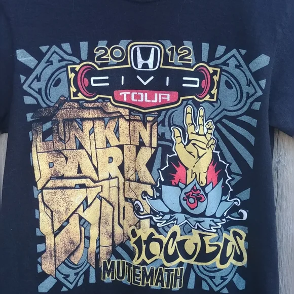 2012 Linkin Park Incubus Mutemath concert graphic print tee tshirt